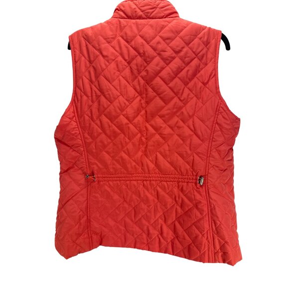Croft & Barrow Red Quilted Vest Women’s M Zip Front Lightweight Layer - Picture 6 of 7
